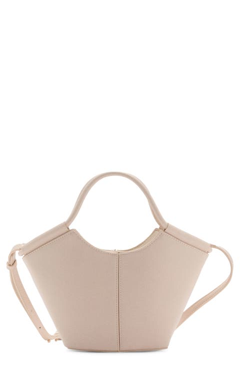 Mini Faux Leather Shopper Bag