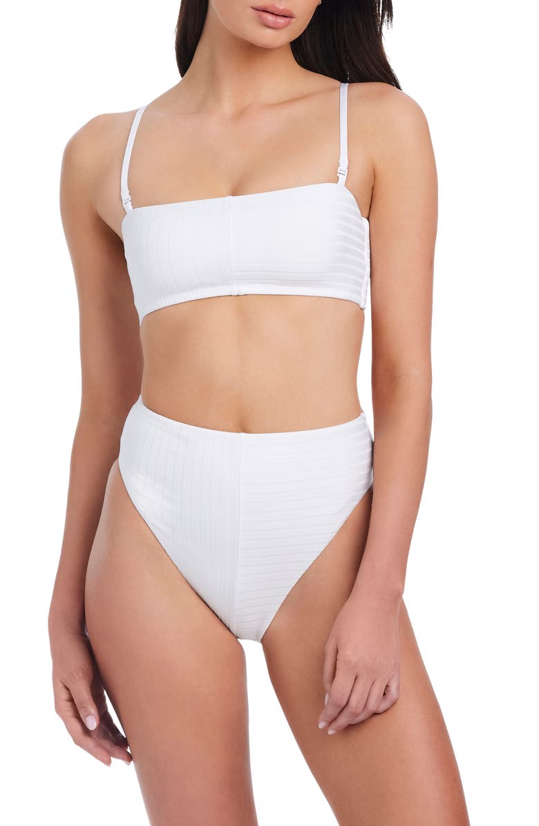 Sanctuary Refresh Rib High Waist Bikini Bottoms, Alternate, color, 