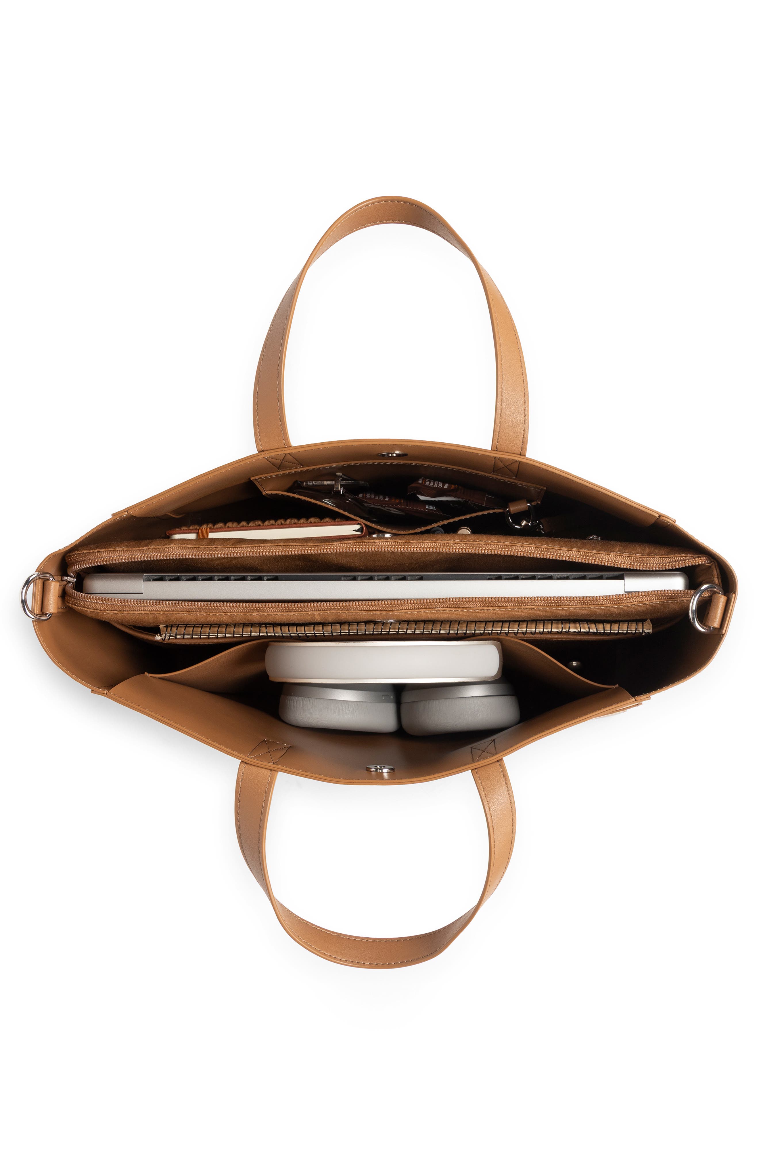 Haven Faux Leather 15-Inch Laptop Tote, Alternate, color, TOFFEE
