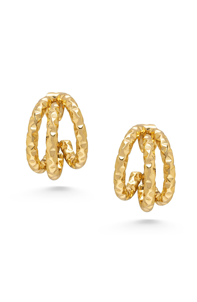 Nialaya Triple Hoop Earrings, Alternate, color, Gold