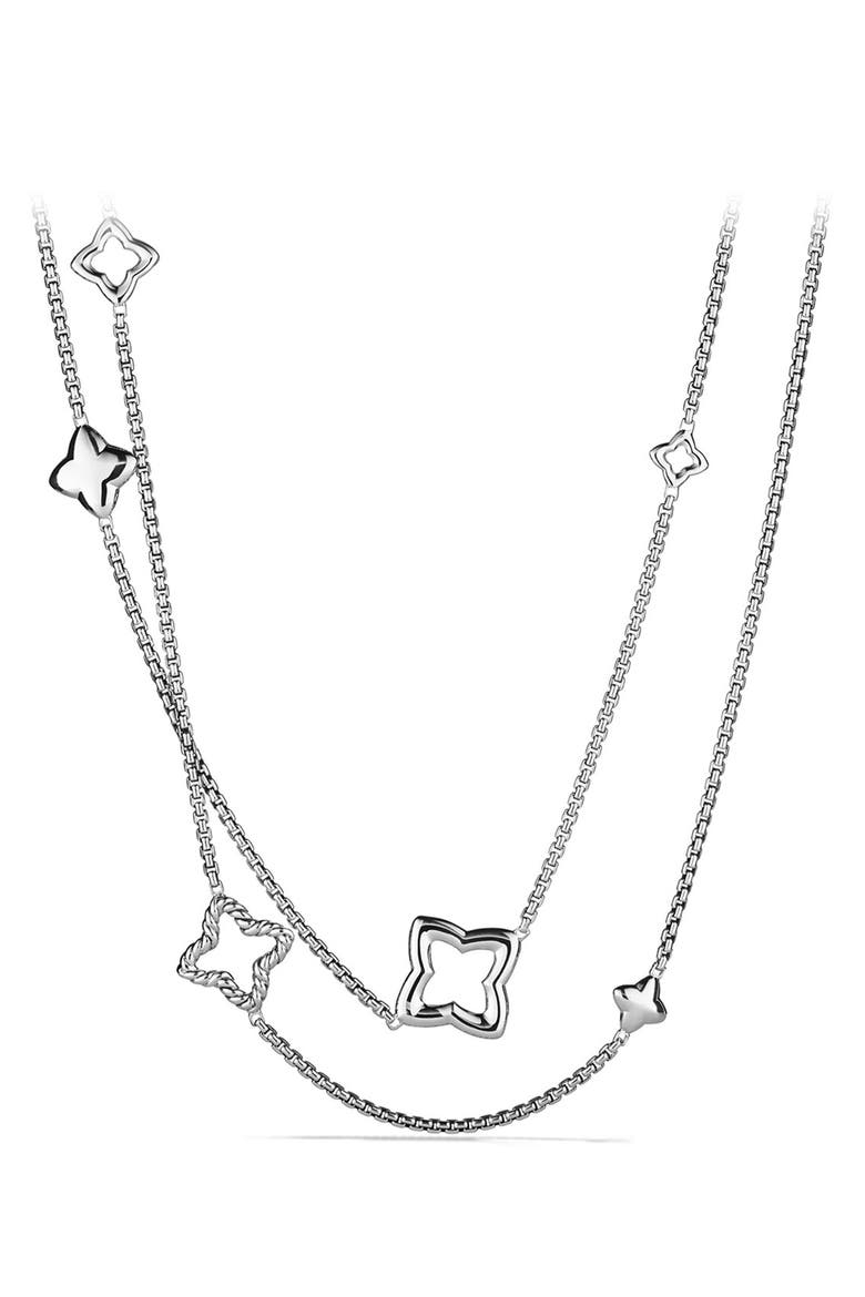Quatrefoil Chain Necklace, Main, color, SILVER