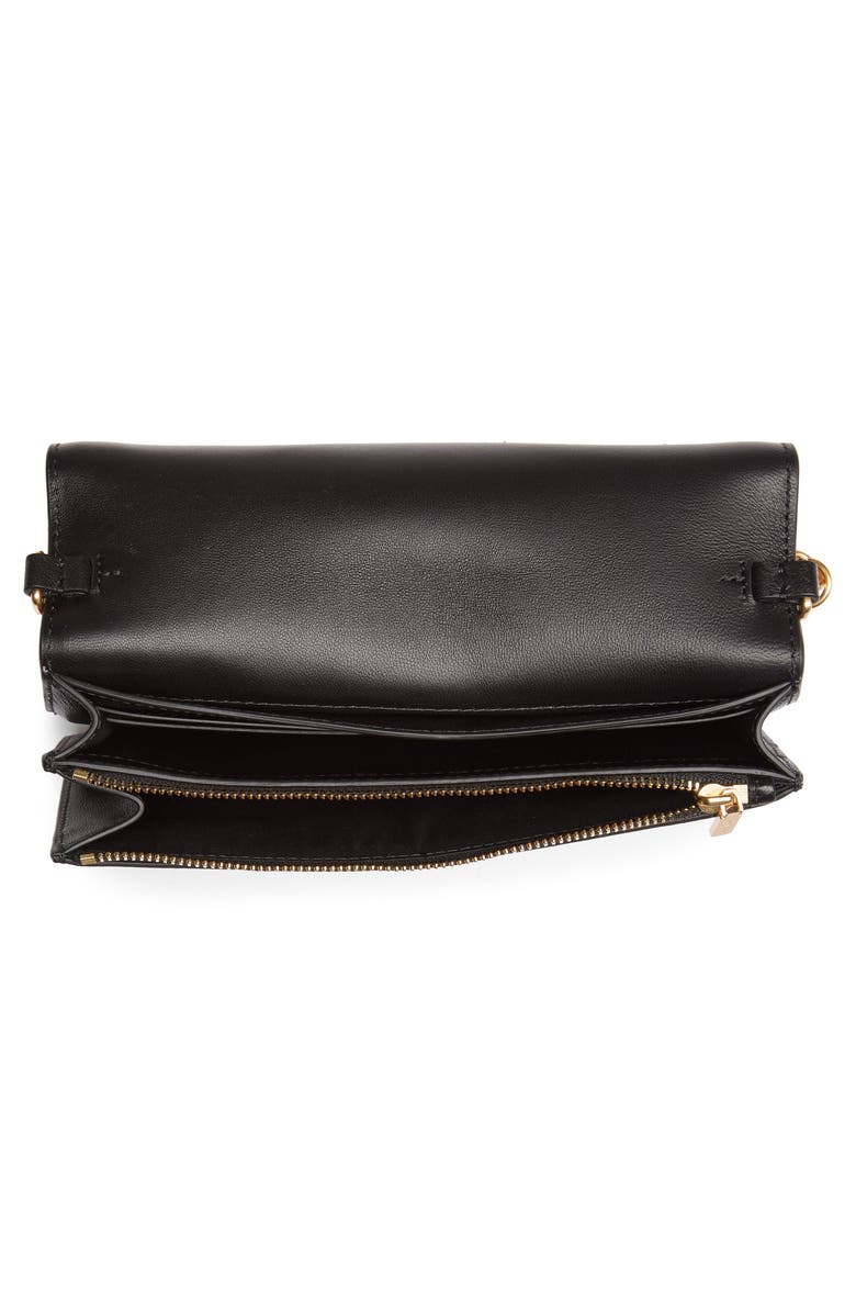 Tory Burch Fleming Quilted Leather Wallet on a Chain, Alternate, color,