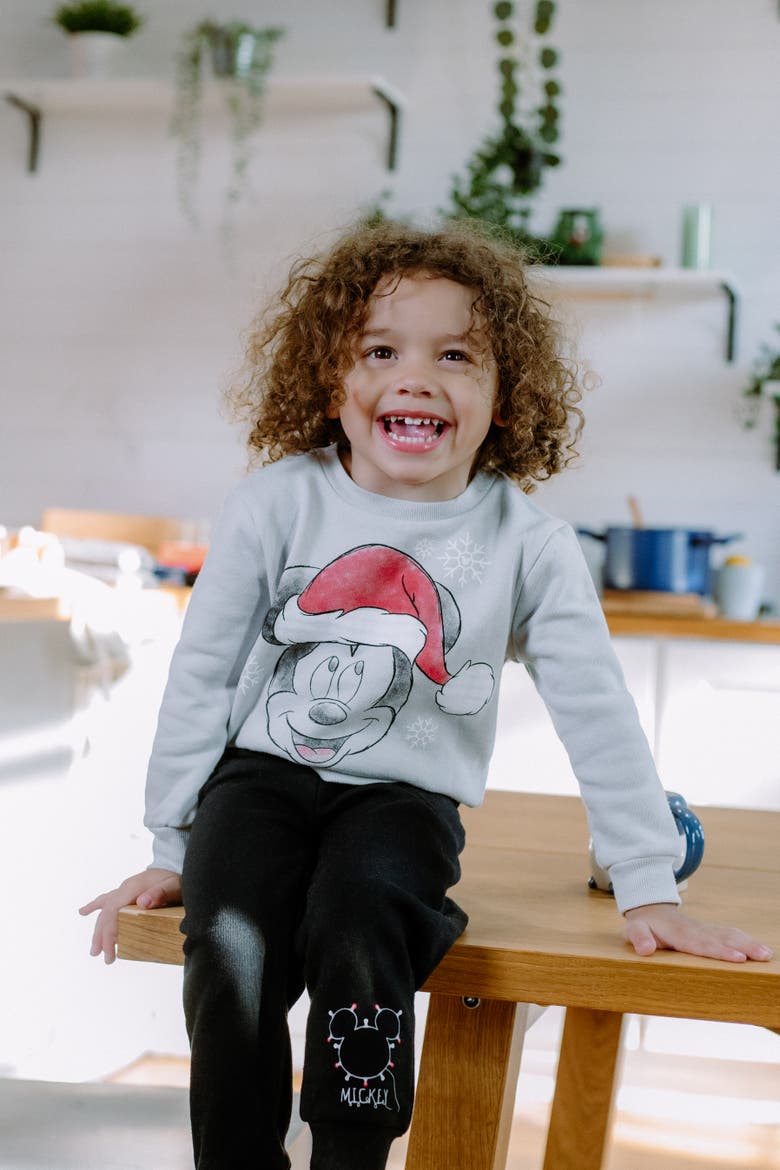 Mickey Mouse Holiday 2-Piece Fleece Sweatshirt and Pants Set, Alternate, color, Mickey Mouse Grey