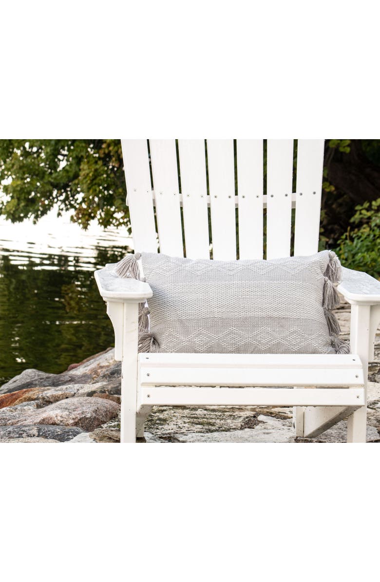 Foreside Home and Garden Adeline Outdoor Decorative Accent Pillow 14" x 22", Alternate, color, Gray