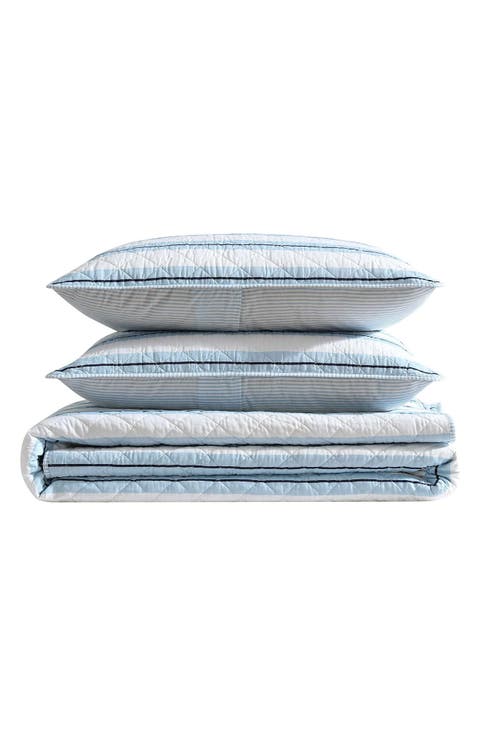 Tim Stripe Reversible Cotton Comforter & Sham Set