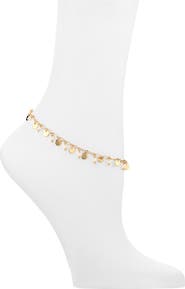Nordstrom Faux Pearl & Coin Charm Anklet