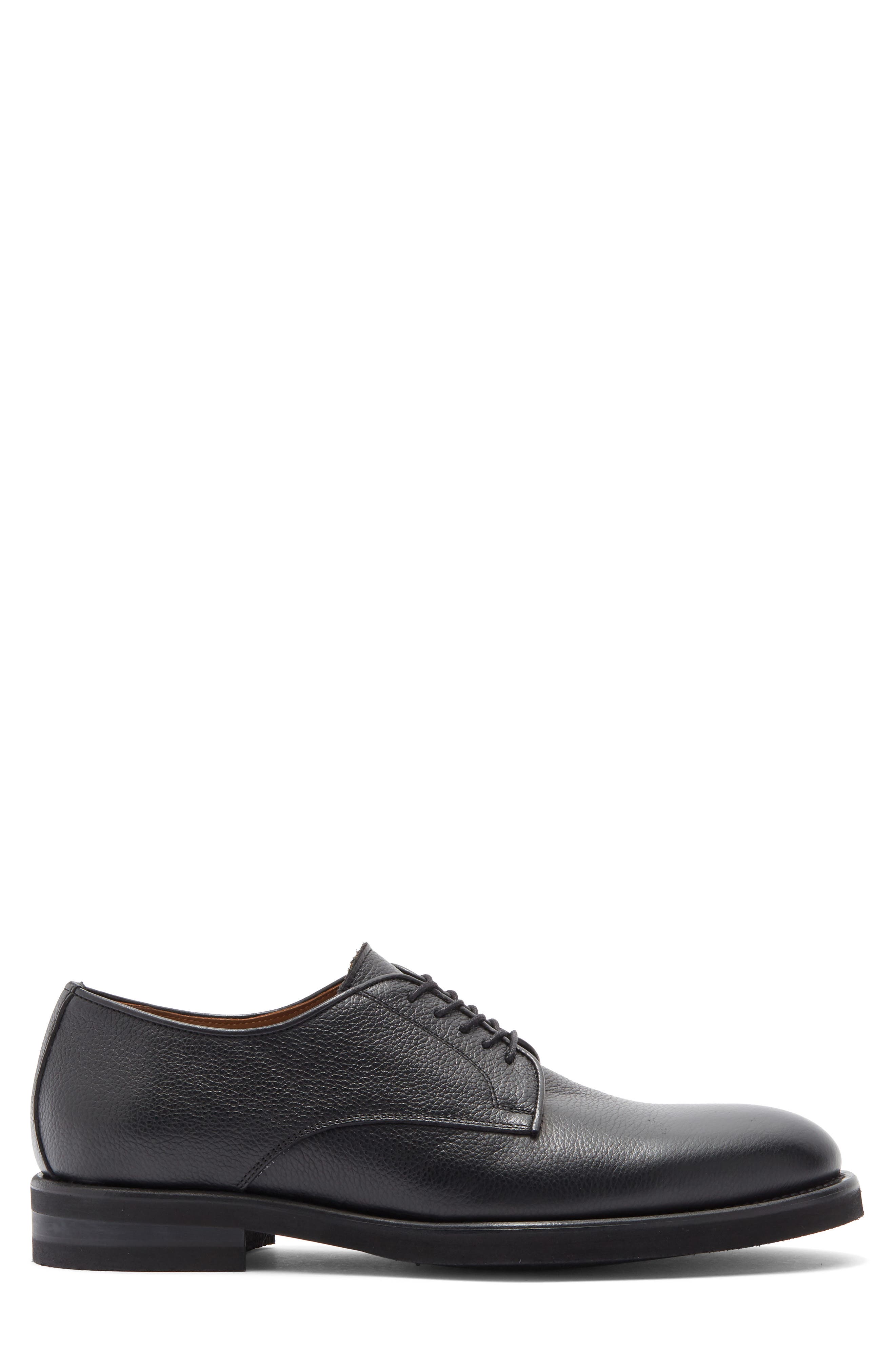 Nordstrom Italian Collection Collodi Plain Toe Blucher Derby, Alternate, color, Black Leather