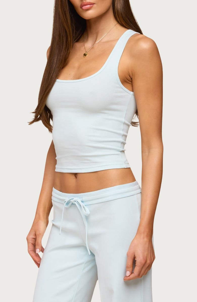 EDIKTED Linda Rib Scoop Neck Tank, Main, color, 