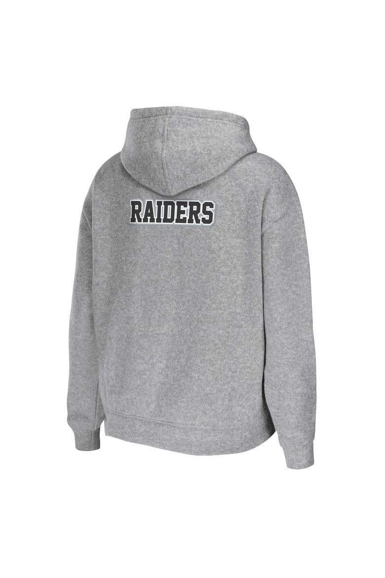 Women's WEAR by Erin Andrews Heathered Gray Las Vegas Raiders Team Full-Zip Hoodie, Alternate, color, Heather Gray