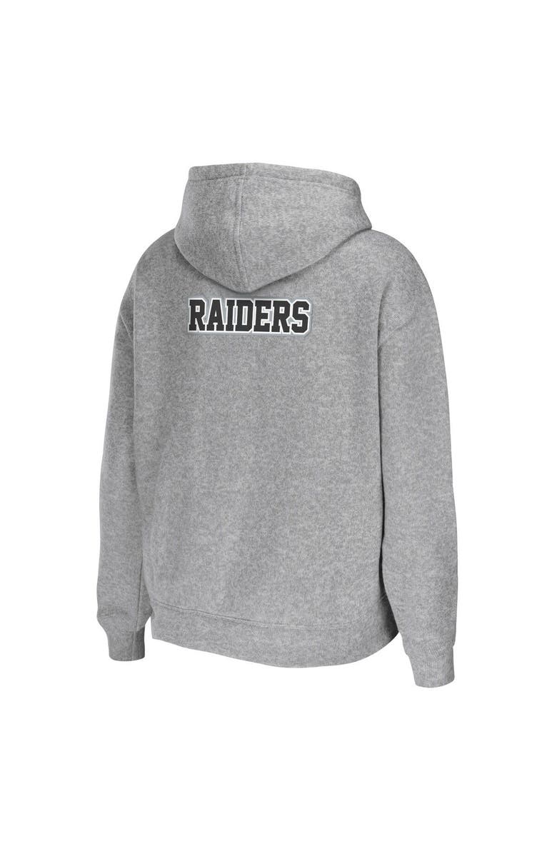 WEAR by Erin Andrews Women's WEAR by Erin Andrews Heathered Gray Las Vegas Raiders Team Full-Zip Hoodie, Alternate, color, 
