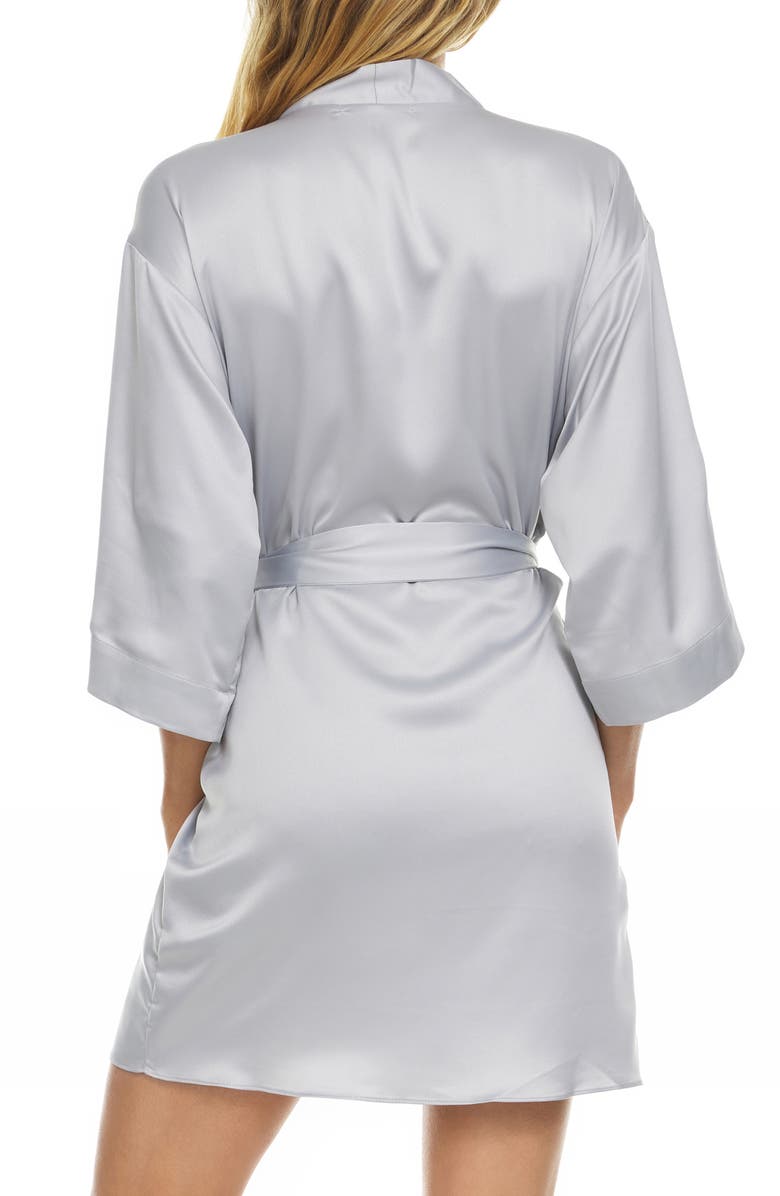 Flora Nikrooz Victoria Satin Short Robe, Alternate, color,