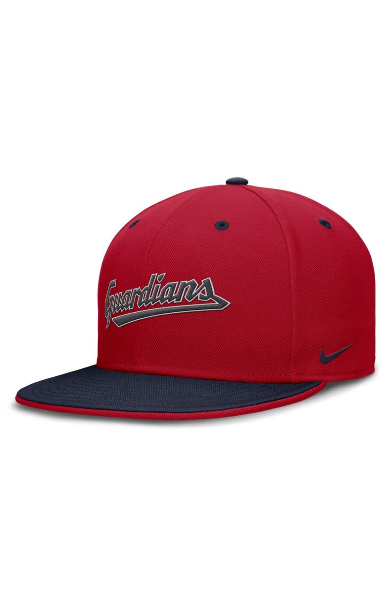 Nike Men's Nike  Red/Navy Cleveland Guardians  True Primetime Two-Tone Performance Fitted Hat, Alternate, color, Red