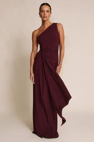 Six Stories Andie One Shoulder Stretch Maxi Dress