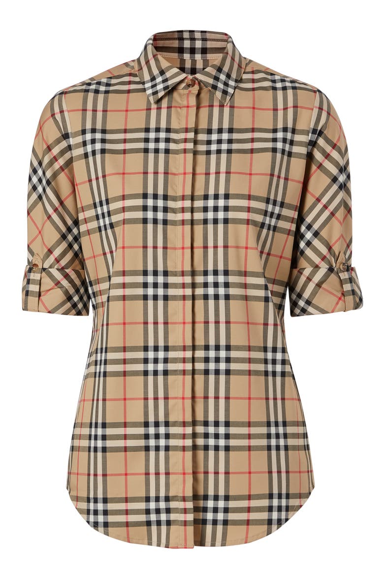 Luka Vintage Check Stretch Cotton Twill Shirt, Alternate, color, ARCHIVE BEIGE IP CHK