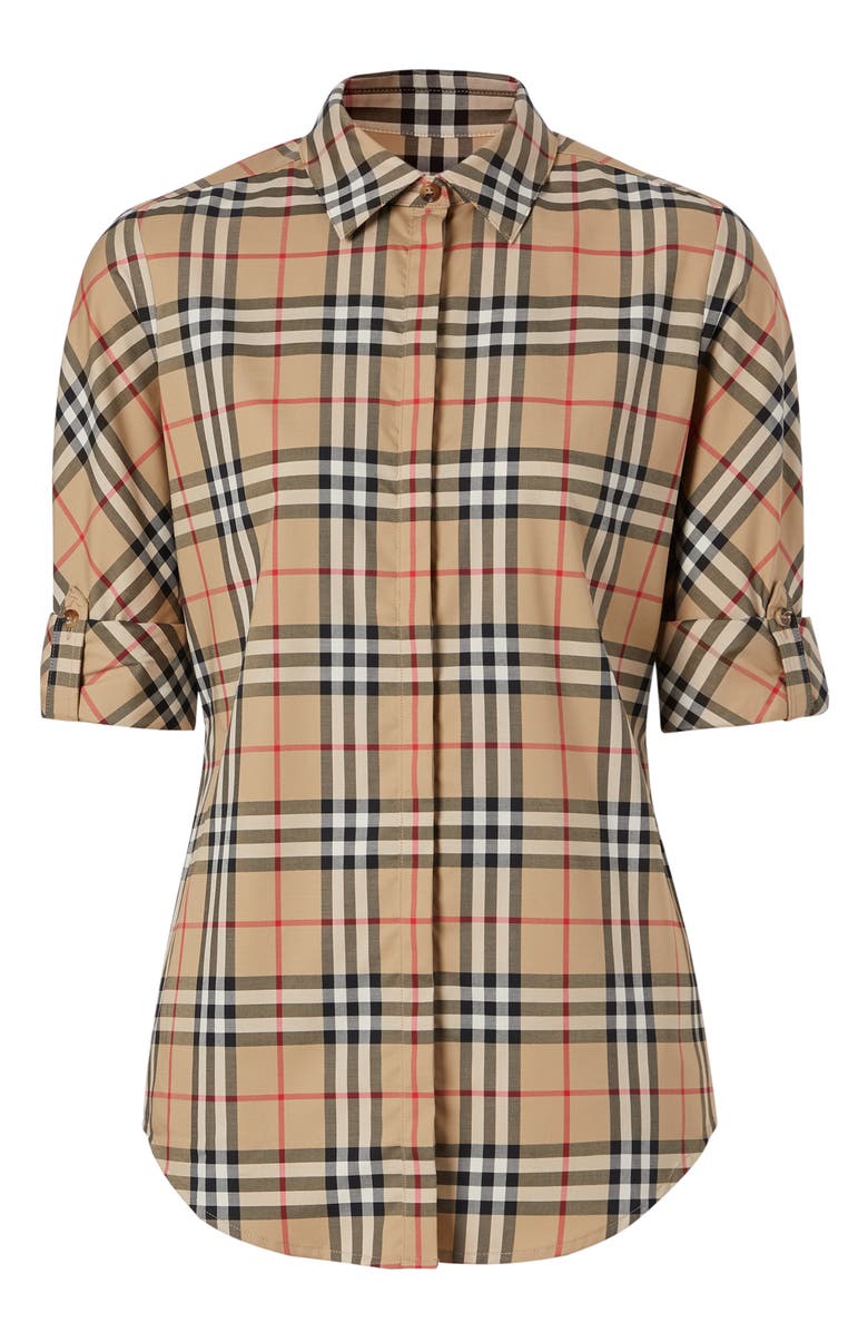 Burberry Luka Vintage Check Stretch Cotton Twill Shirt, Alternate, color,