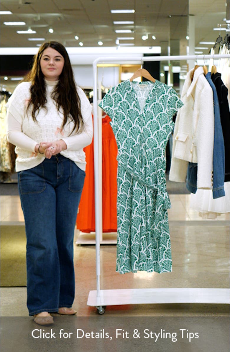 Sara Scallop Print Jersey Shirtdress, sales video thumbnail