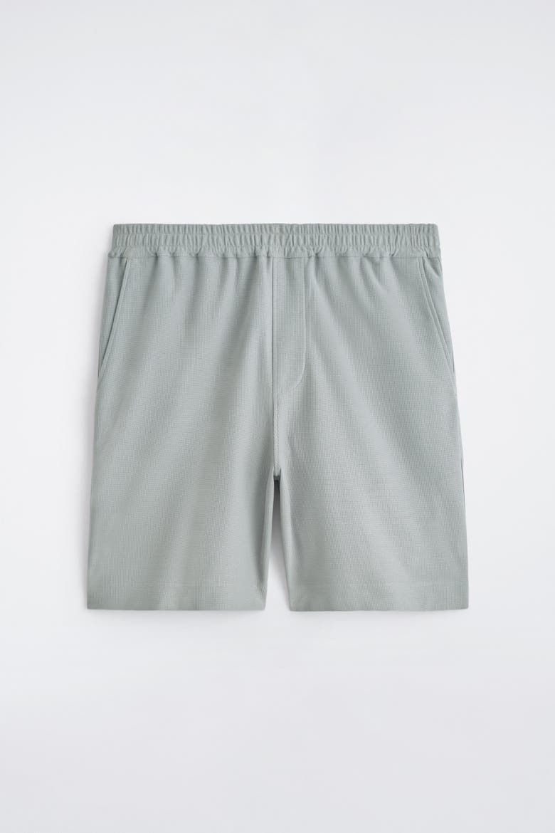Elasticated Cotton-piqué Shorts, Alternate, color, GRAY
