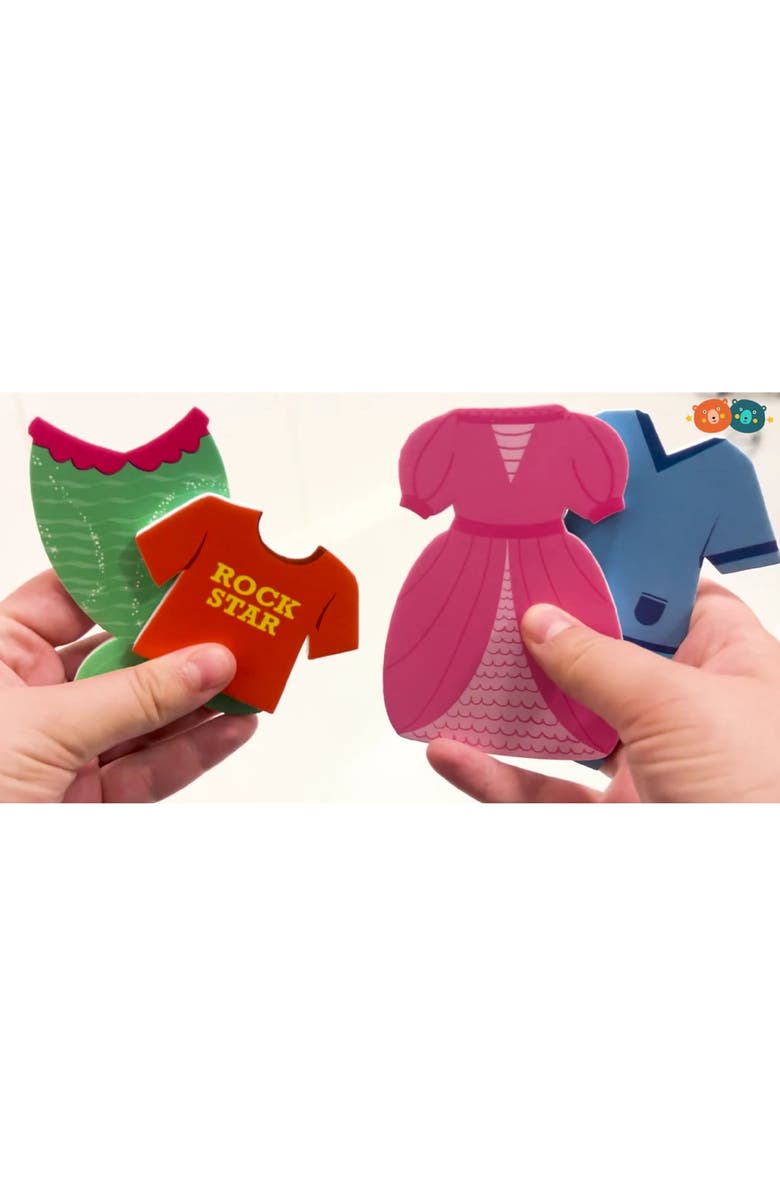 Buddy & Barney Bath Time Stickers, Fancy Dress, 35 Foam Pieces, Kids 3+, Alternate, color, Multicolored