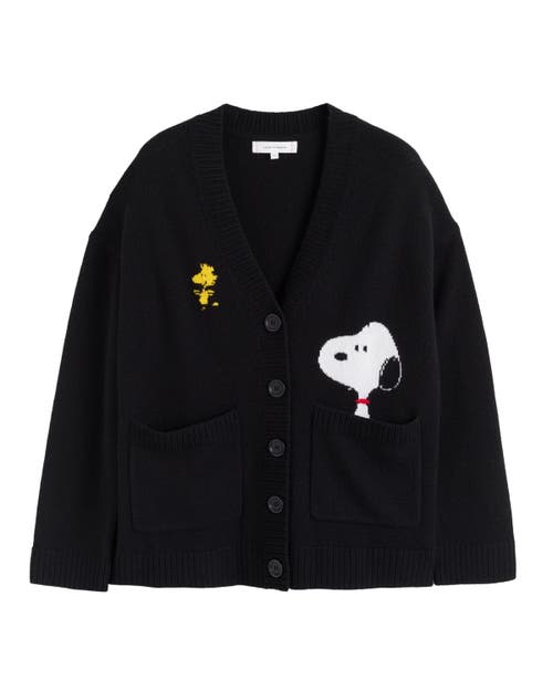 Chinti & Parker Wool-cashmere Peek Pocket Cardigan In Black