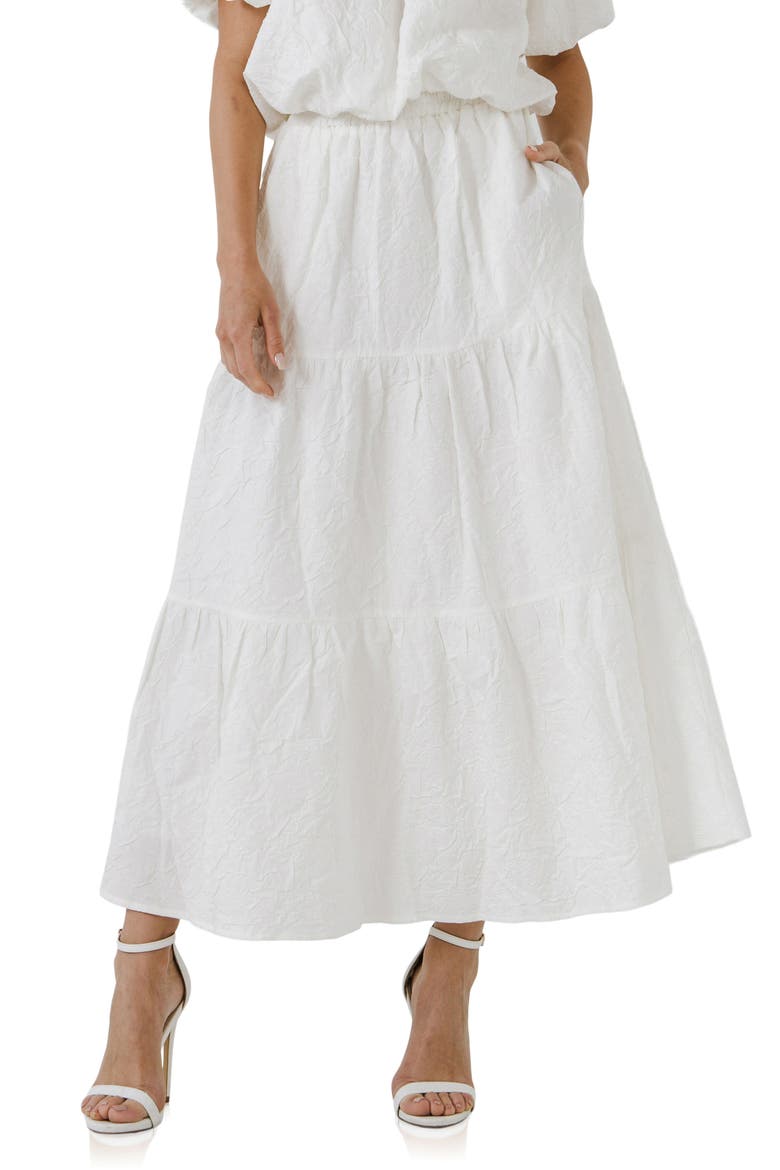 Textured Midi Skirt, Main, color, WHITE