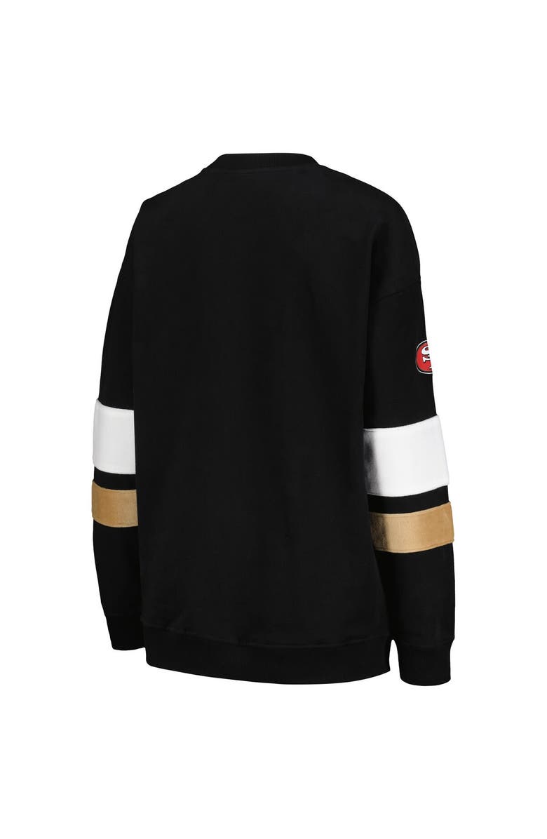 THE WILD COLLECTIVE Women's The Wild Collective Black San Francisco 49ers Fleece Pullover Sweatshirt, Alternate, color, 