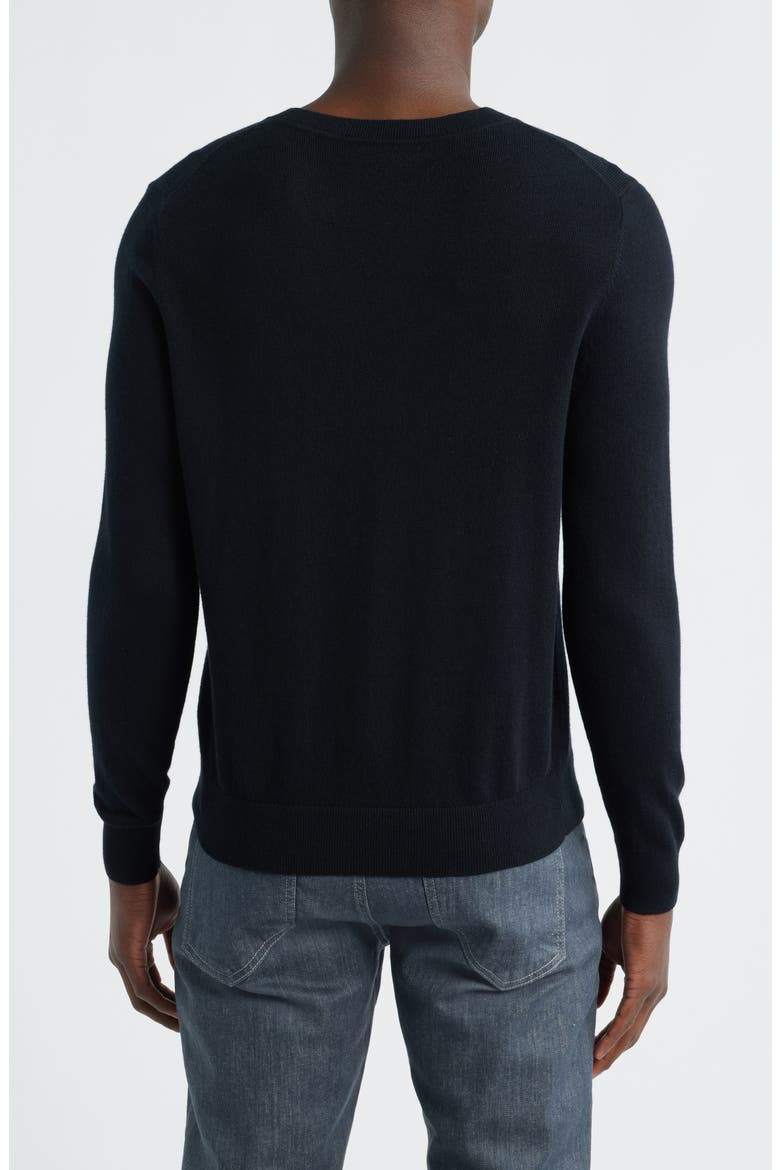 Cotton & Cashmere V-Neck Sweater, Alternate, color, BLACK CAVIAR