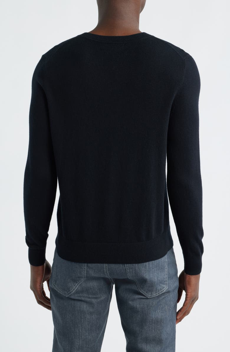 Nordstrom Cotton & Cashmere V-Neck Sweater, Alternate, color, Black Caviar