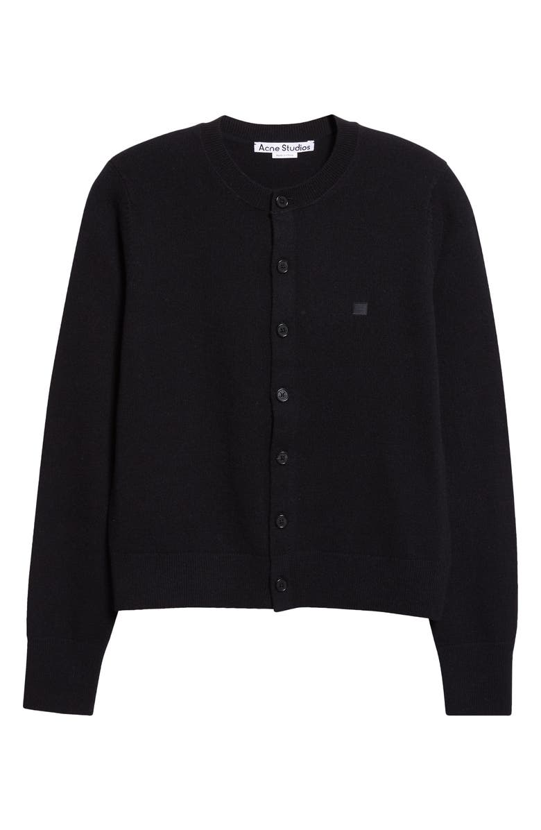 Acne Studios Keny Core Wool & Yak Hair Cardigan, Alternate, color, Black