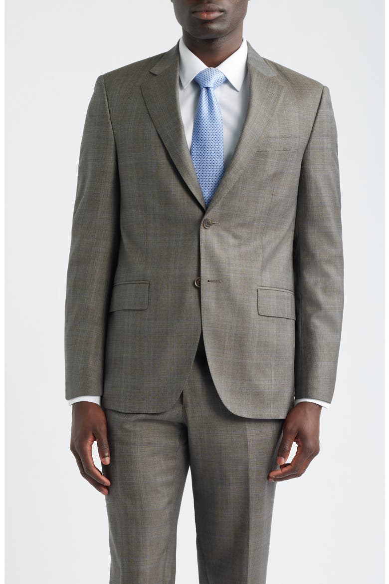 Flynn Classic Fit Tan Plaid Wool Suit, Alternate, color, TAN