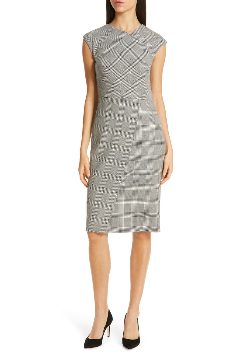 Dechesta Glen Plaid Sheath Dress, Main, color, BLACK FANTASY