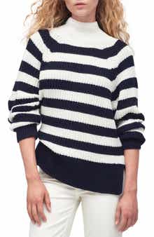 Barbour Silverdale Breton Stripe Funnel Neck Sweater