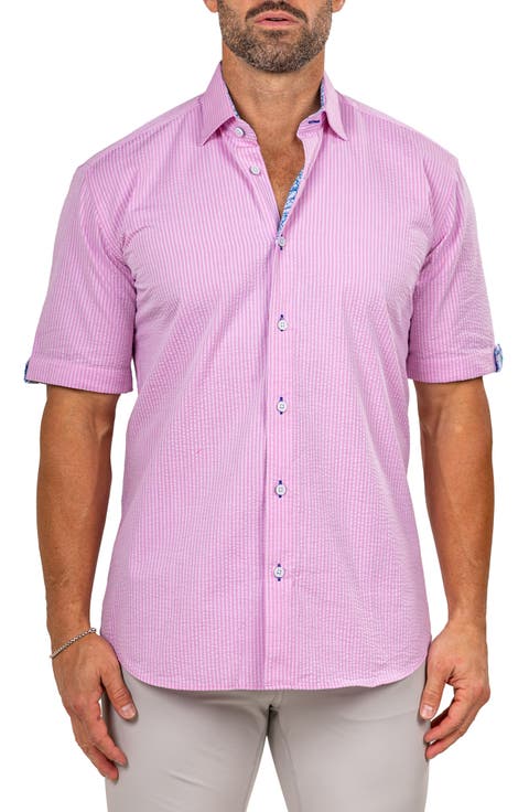 Galileo Marthy Short Sleeve Cotton Button-Up Shirt
