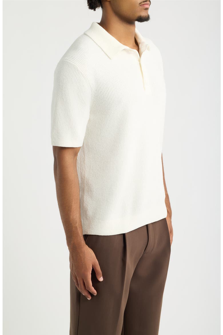 Ribbed Chenille Polo Sweater, Alternate, color, IVORY EGRET