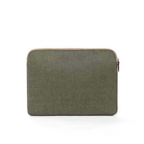 Kai & Vrosi K'ai & Vrosi Zipped Canvas Laptop Case For 13" 14" In Green
