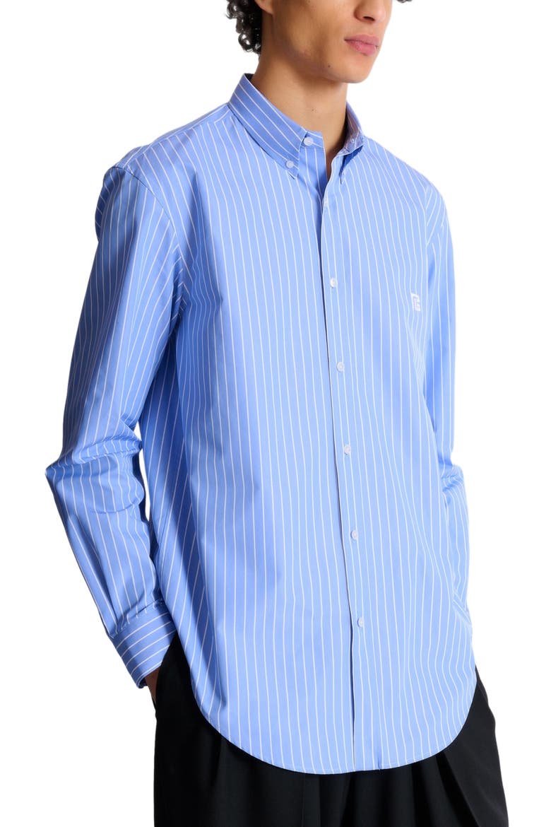 Striped regular-fit shirt, Main, color, blue