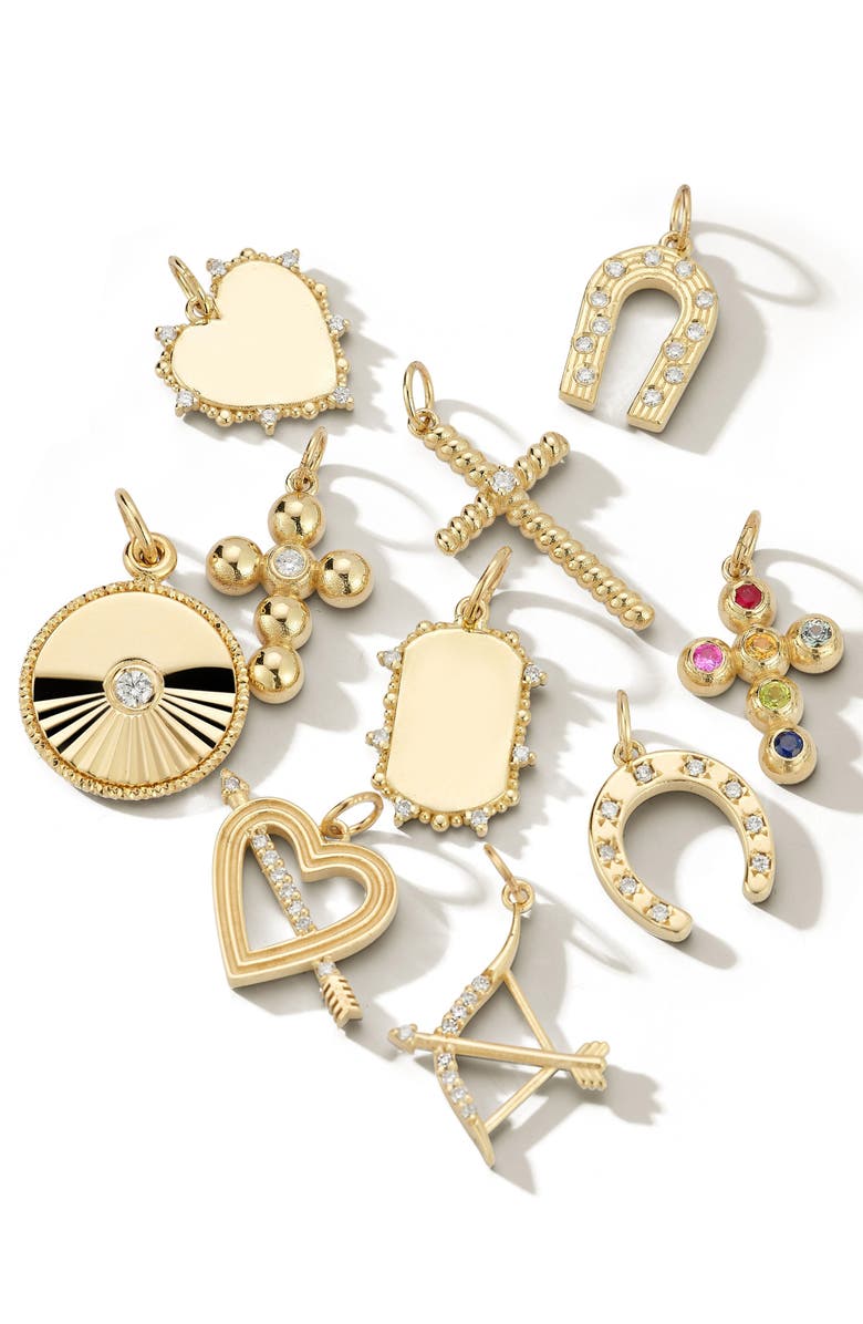 Ember Fine Jewelry 14k Gold Diamond Cross Charm, Alternate, color, Gold