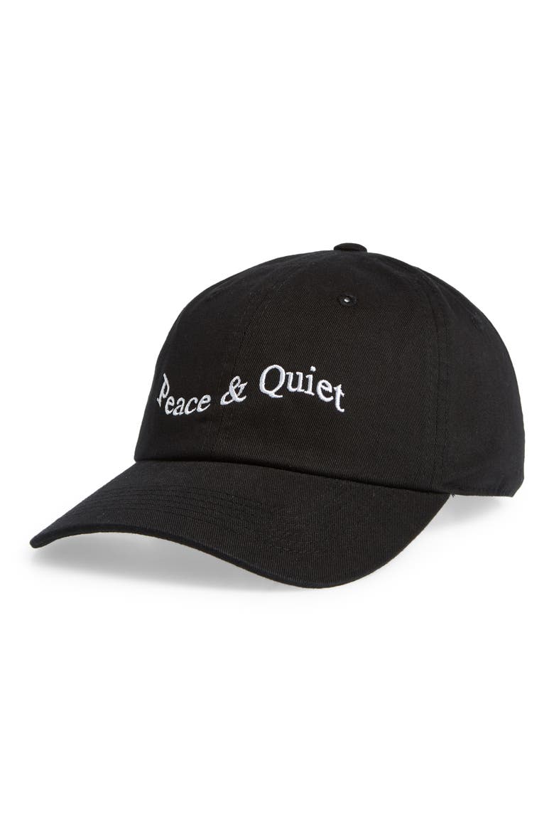 Wordmark Dad Cotton Logo Cap, Main, color, BLACK