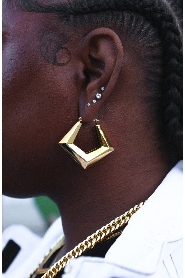 Mona Lisa Door Knocker Earrings, Alternate, color, Gold
