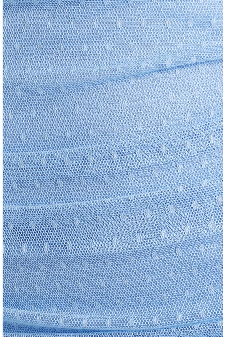 One-Shoulder Swiss Dot Mesh Cocktail Minidress, Alternate, color, LIGHT BLUE