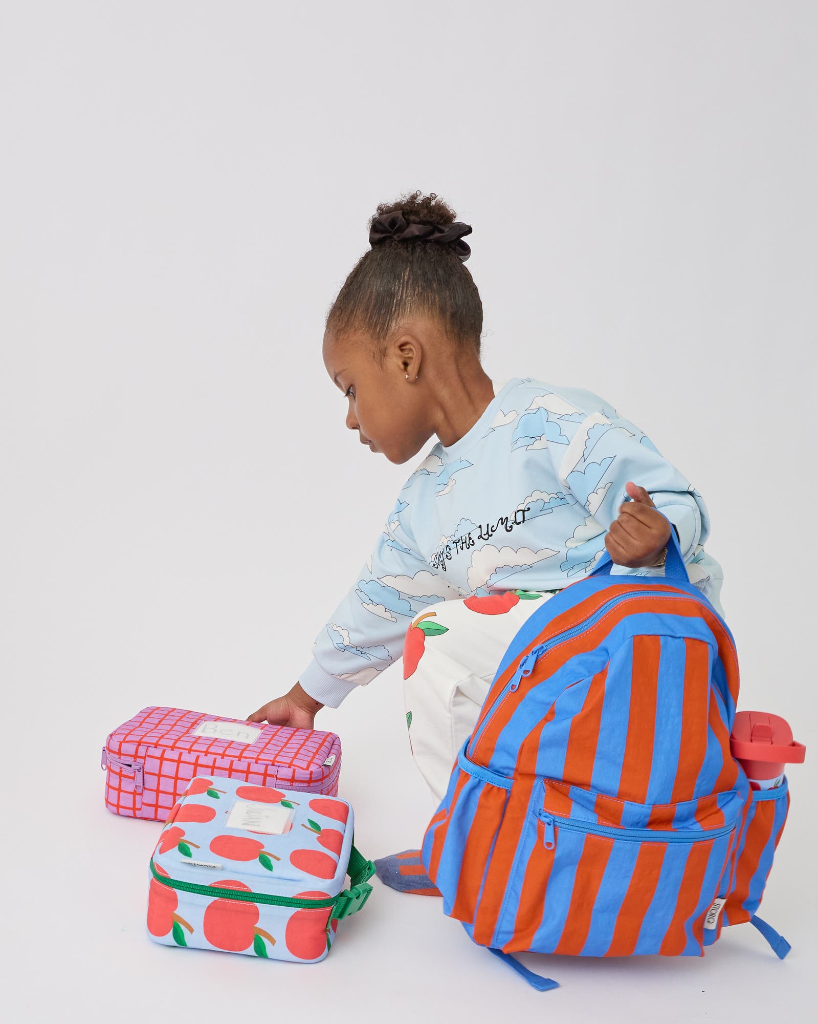Cool Kid Backpack, Alternate, color, Blue Rust Stripe