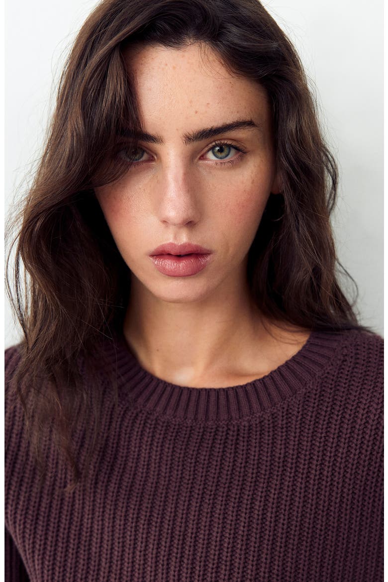 Cutout Detail Knit Sweater, Alternate, color, BURGUNDY