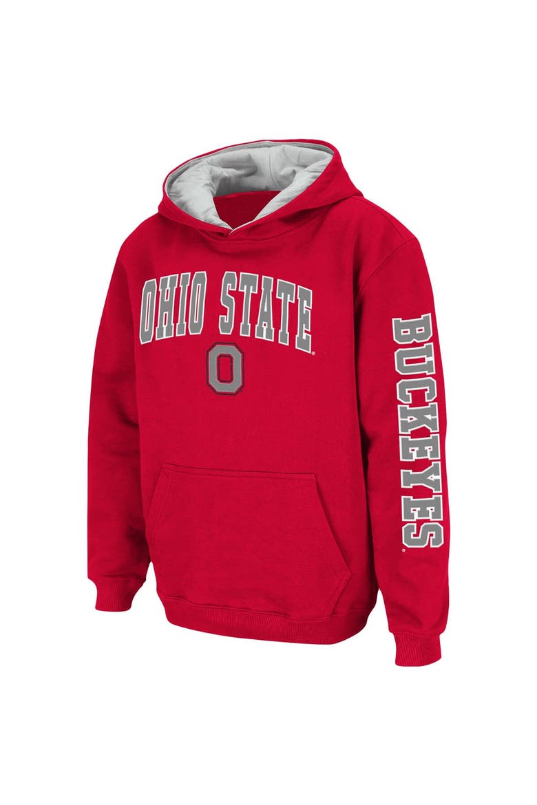 Youth Colosseum Scarlet Ohio State Buckeyes 2-Hit Pullover Hoodie, Alternate, color, Scarlet