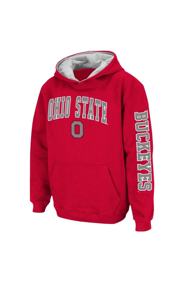 COLOSSEUM Youth Colosseum Scarlet Ohio State Buckeyes 2-Hit Pullover Hoodie, Alternate, color, Scarlet