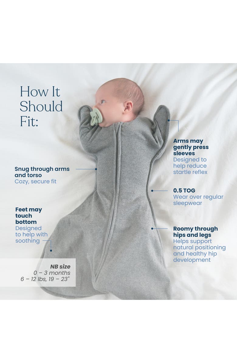 HALO SleepSack SwaddleStretch, Arms Up or Extended Arms, Newborn Baby Swaddle, Alternate, color, Grey