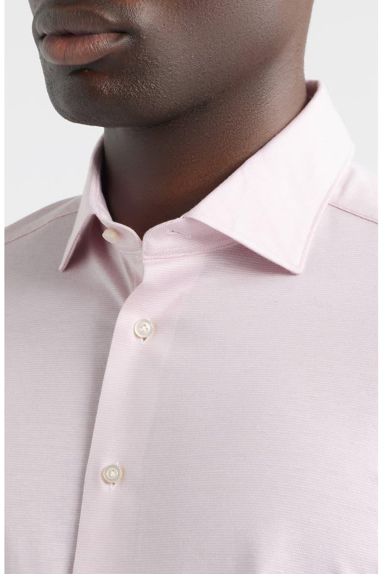 Modern Fit Jacquard Cotton Knit Dress Shirt, Alternate, color, LIGHT PASTEL PINK