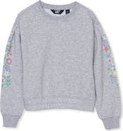 Lands' End Girls Crew Neck Embroidered Sweatshirt