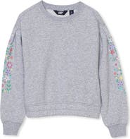 Lands' End Girls Crew Neck Embroidered Sweatshirt
