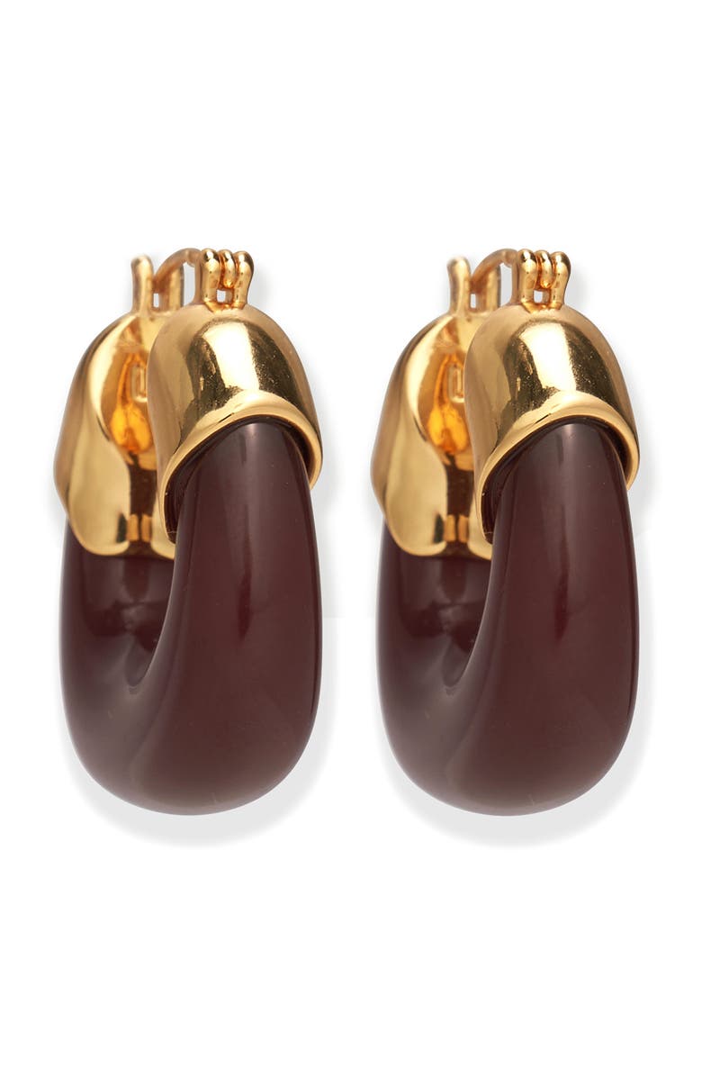 Lizzie Fortunato Mini Espresso Resin Hoop Earrings, Main, color,