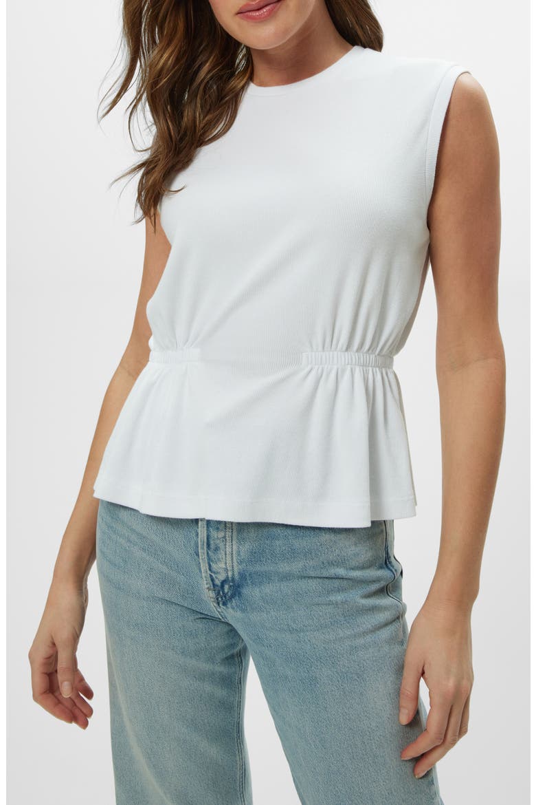 Rochel Peplum Sleeveless Top, Main, color, WHITE