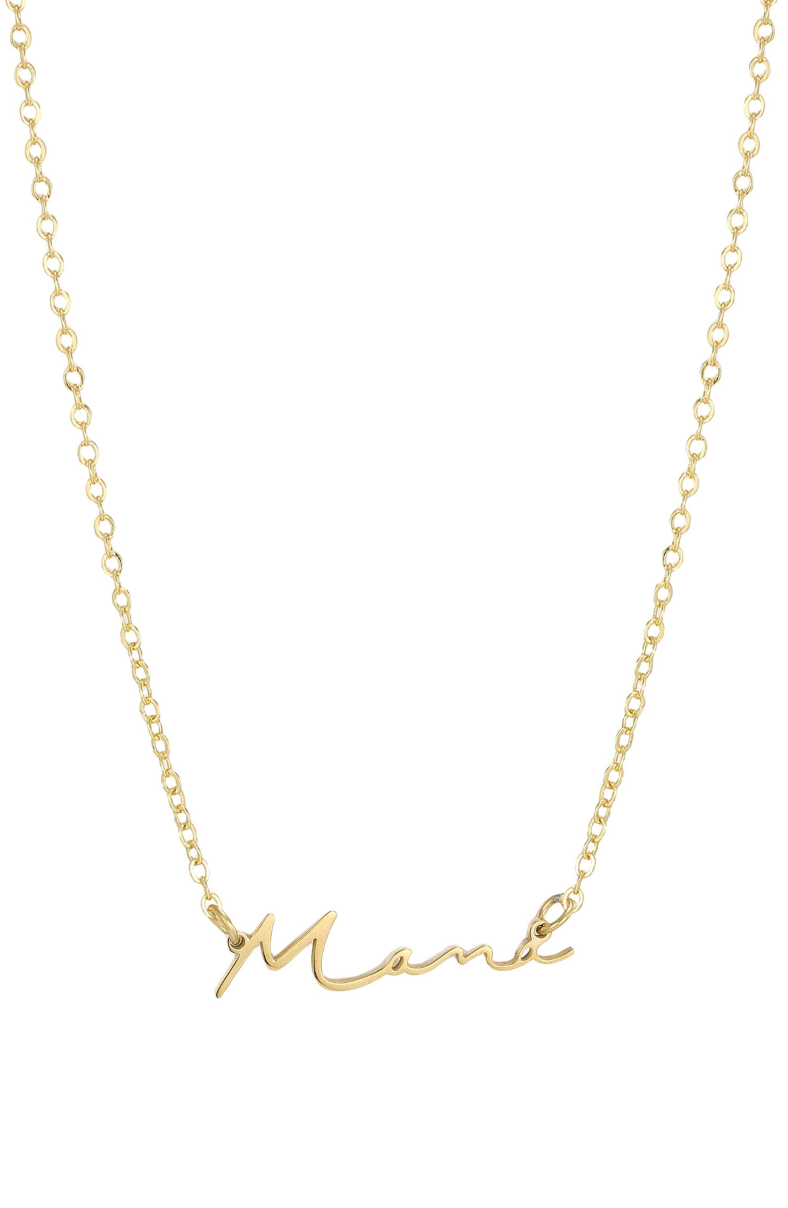 Adornia 18K Gold Plated Mama Script Pendant Necklace